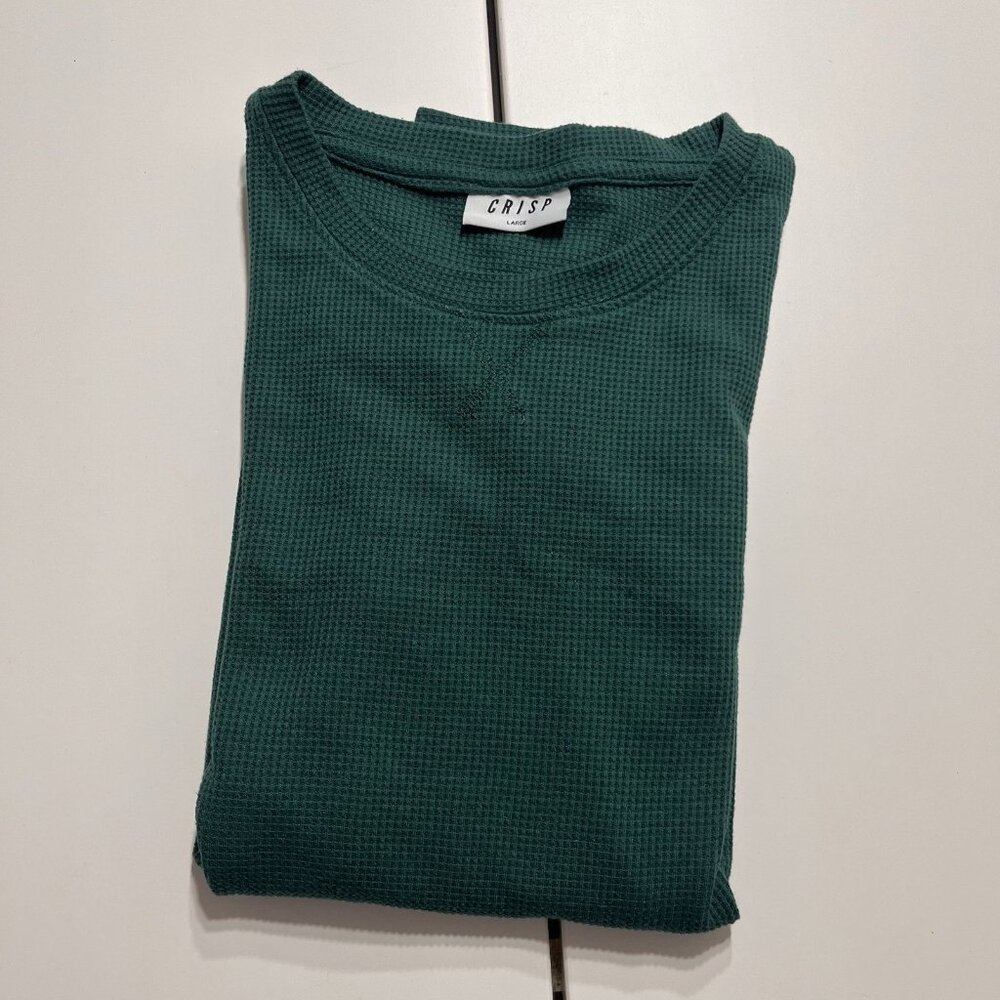 Crisp Short Sleeve Shirt Green Large Oversized Fit